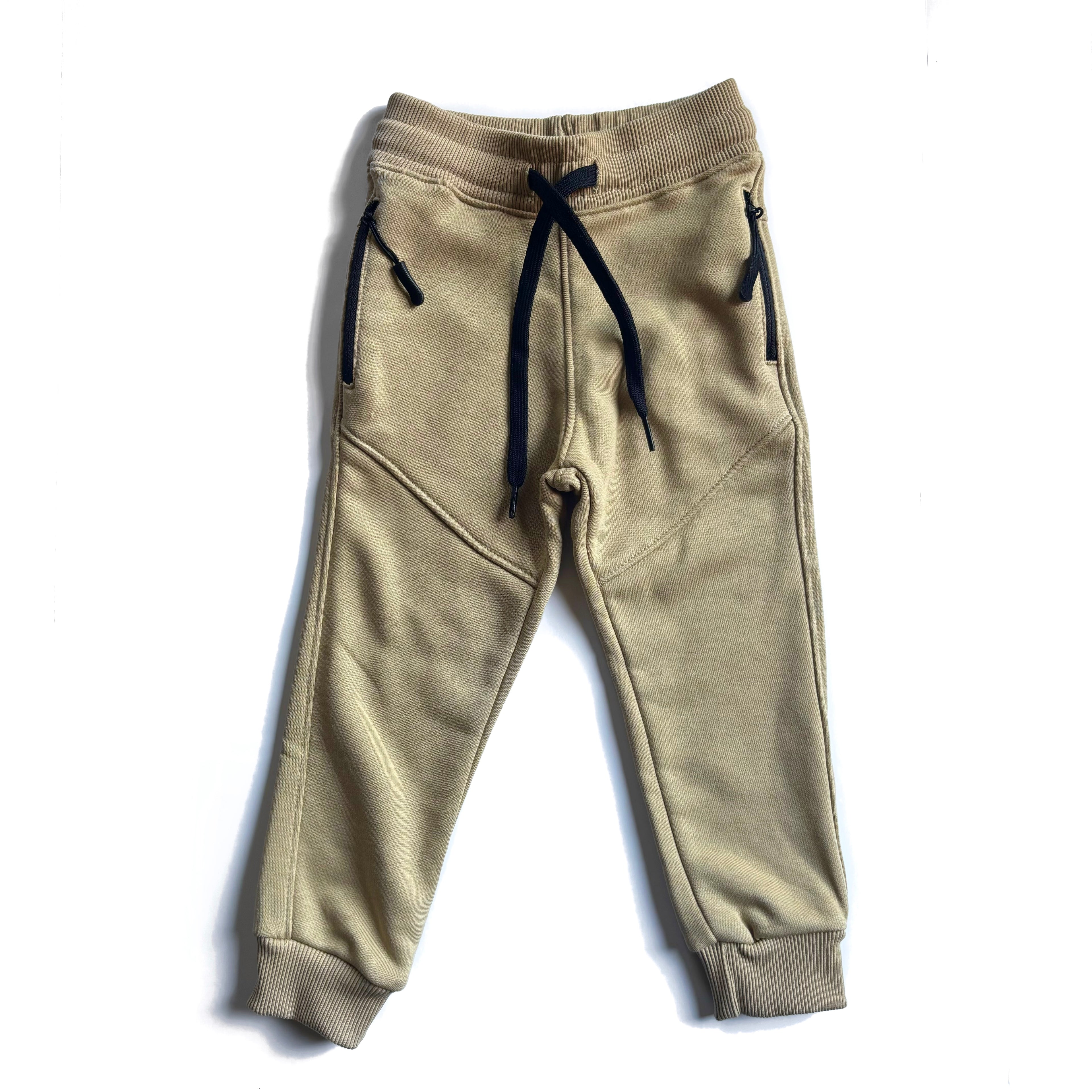 Beige Cotton Joggers