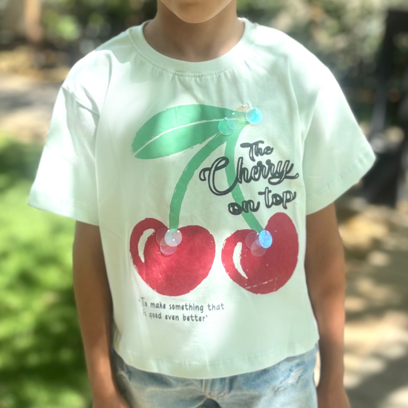 Cherry Over-sized Crop T-shirt