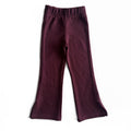 Burgundy Fleece Flare Pants