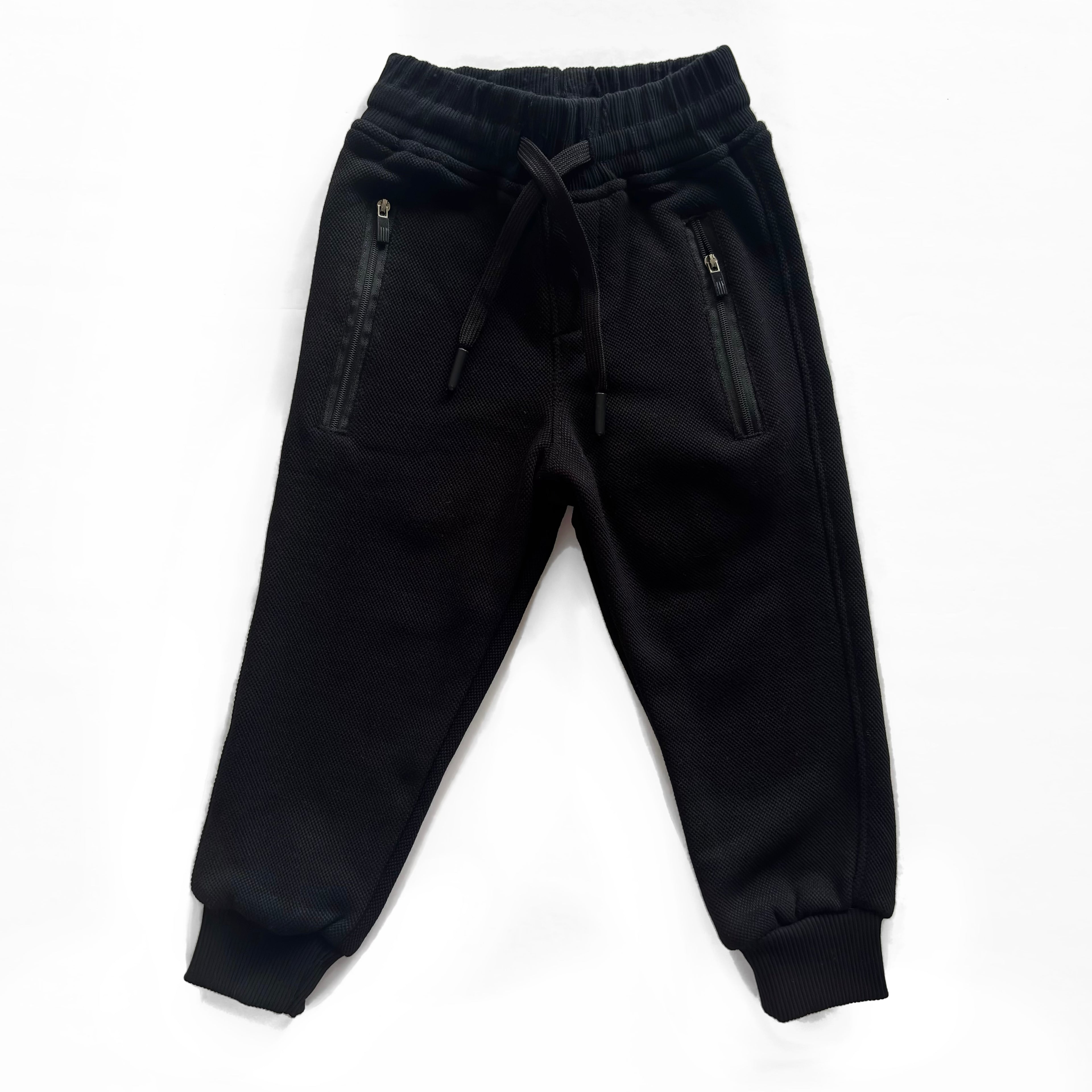Black Cotton Fleece Joggers