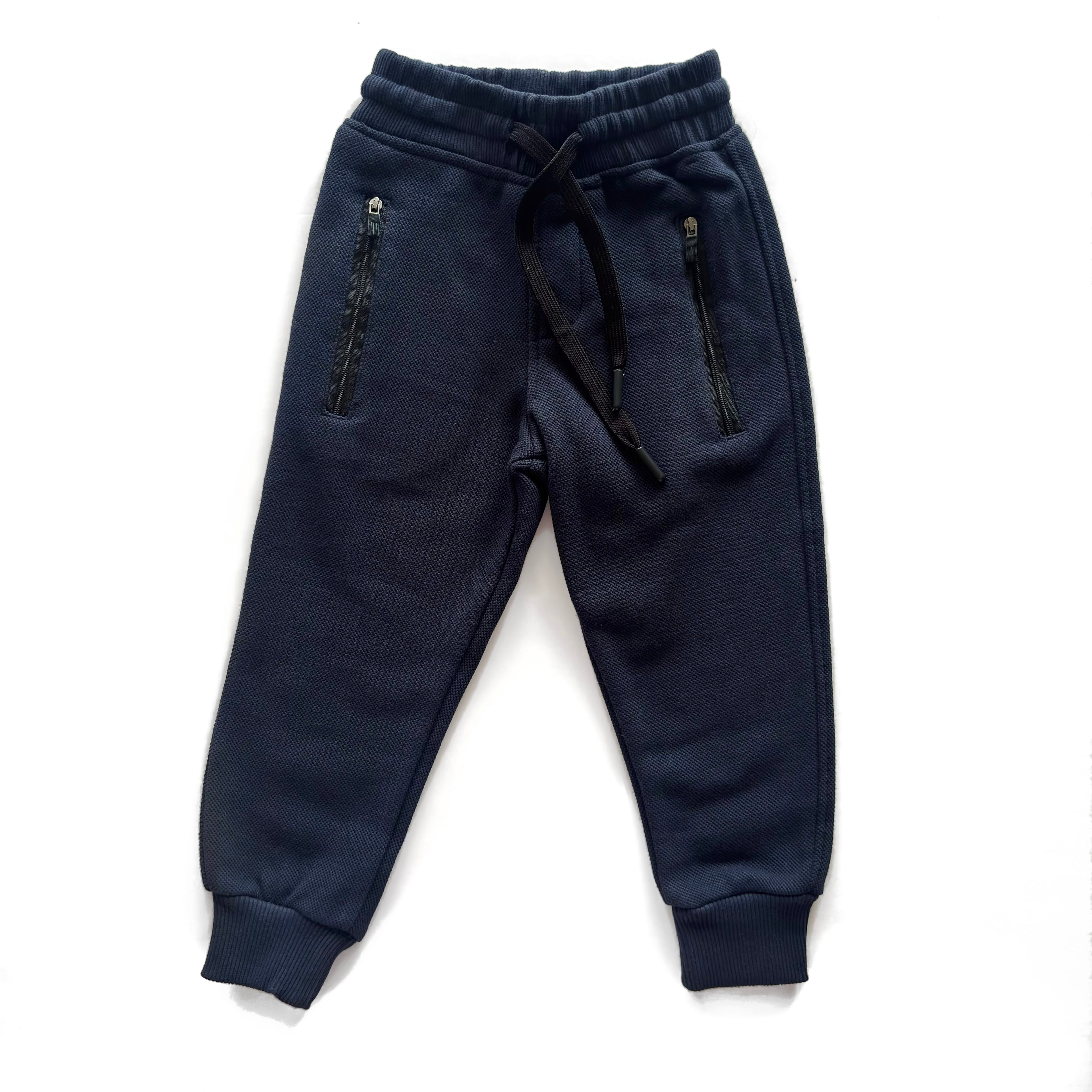 Navy Cotton Fleece Joggers