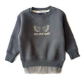 Grey Tulle Cotton Fleece Swearshirt