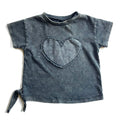 Acid Wash Heart Applique T-shirt