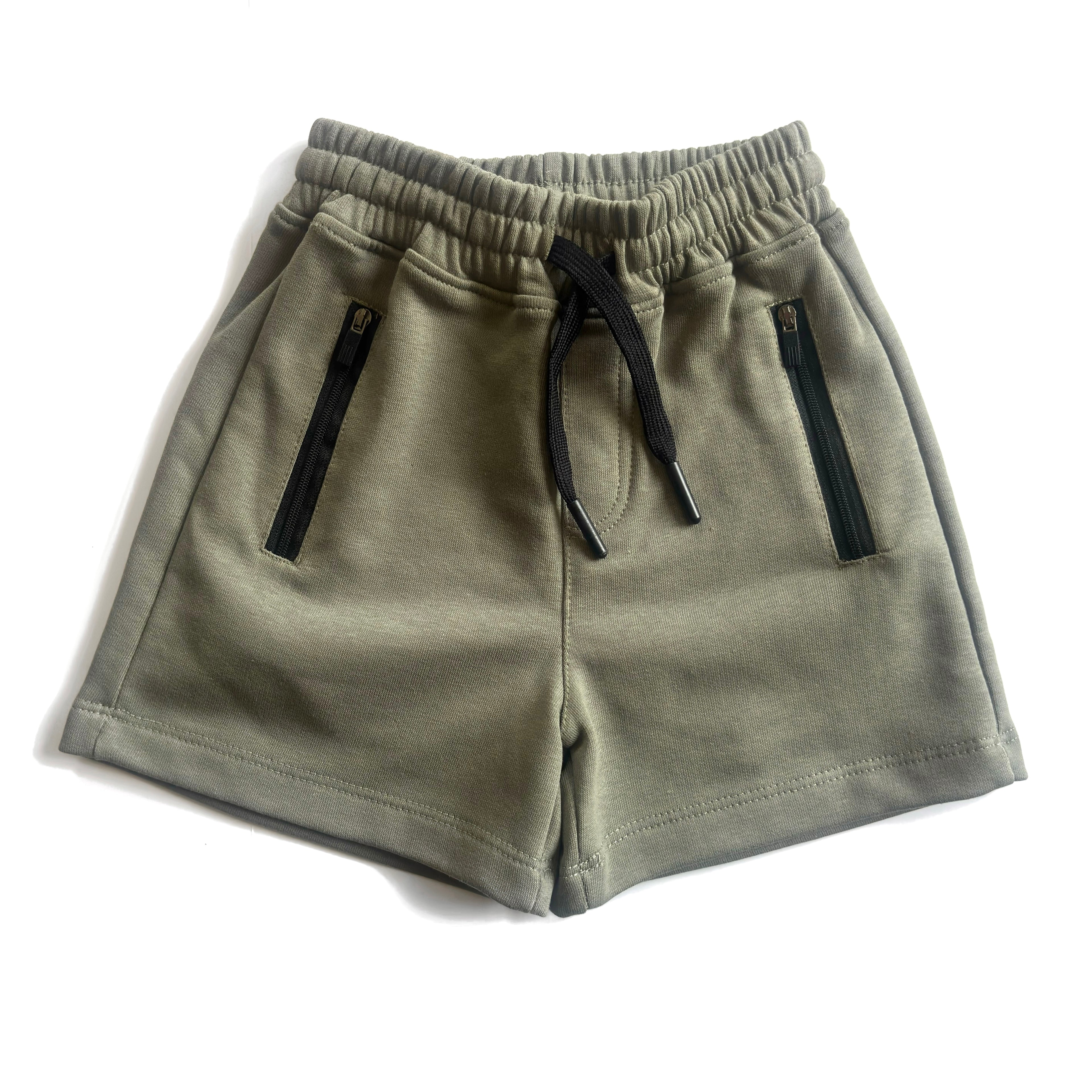 Olive Green Cotton Shorts