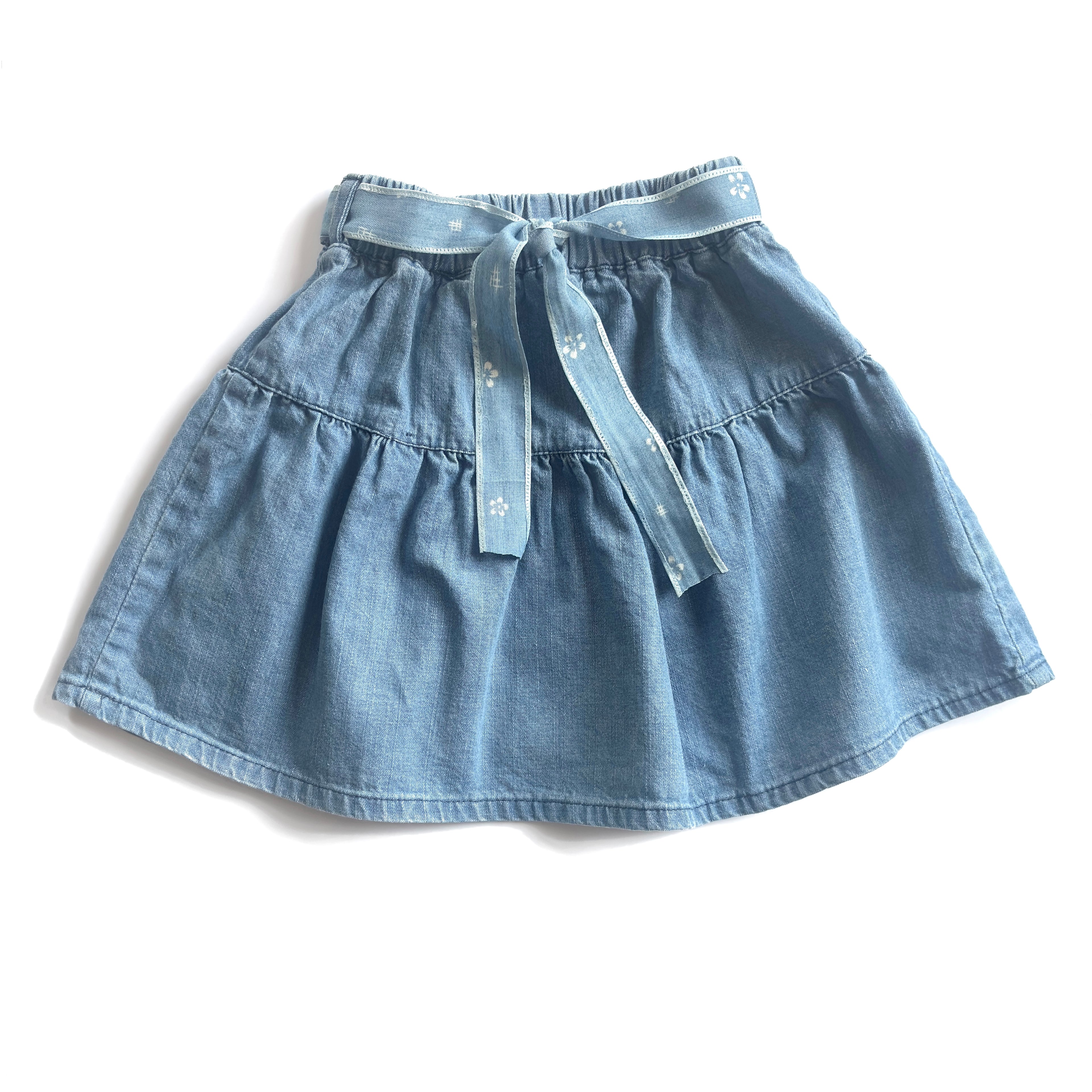 Soft Denim Skirt with Removable Belt