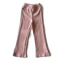 Cashmere Pink Ribbed Flare Pants