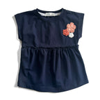 Crochet Flowers Navy T-shirt