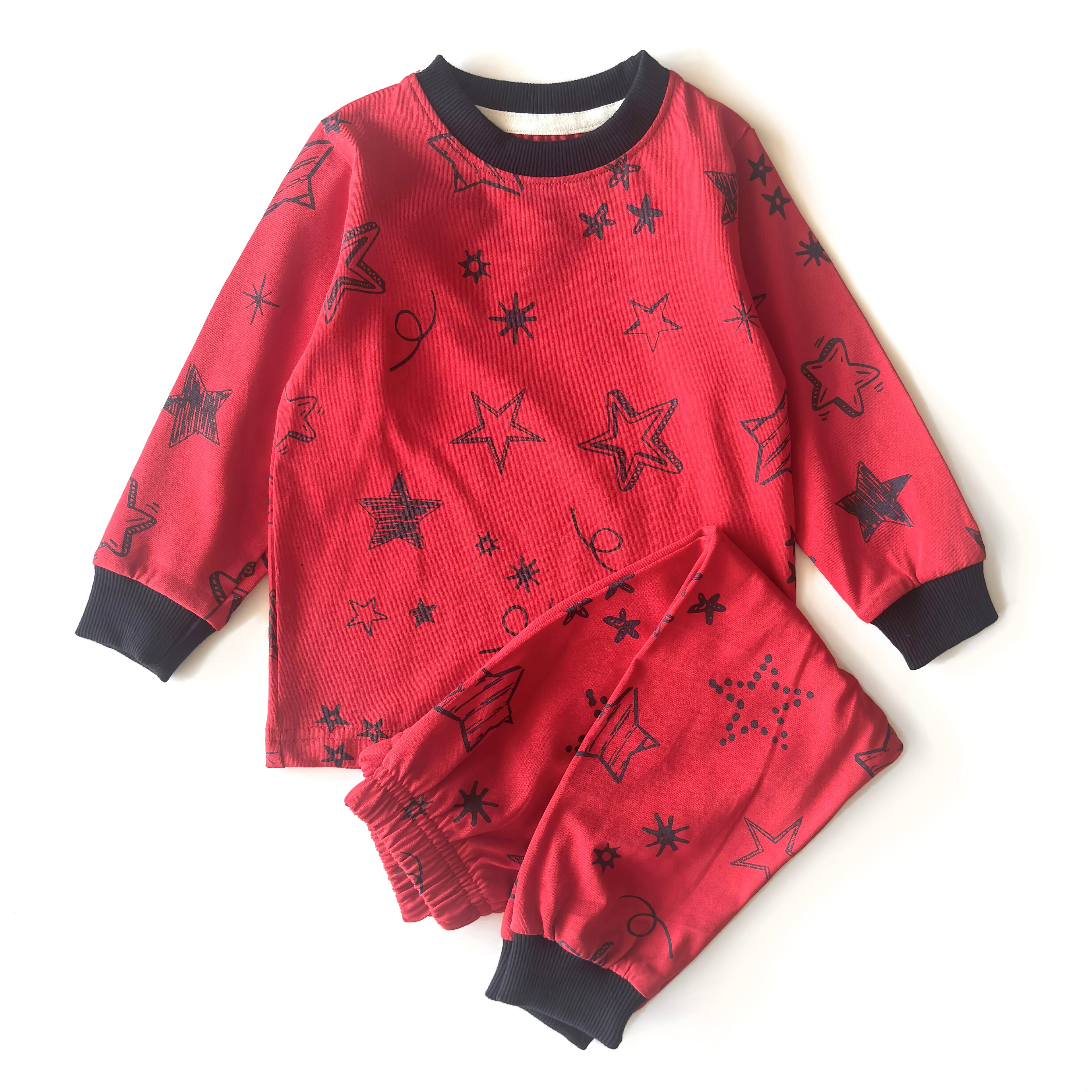 Stars Pattern Red Cotton PJs