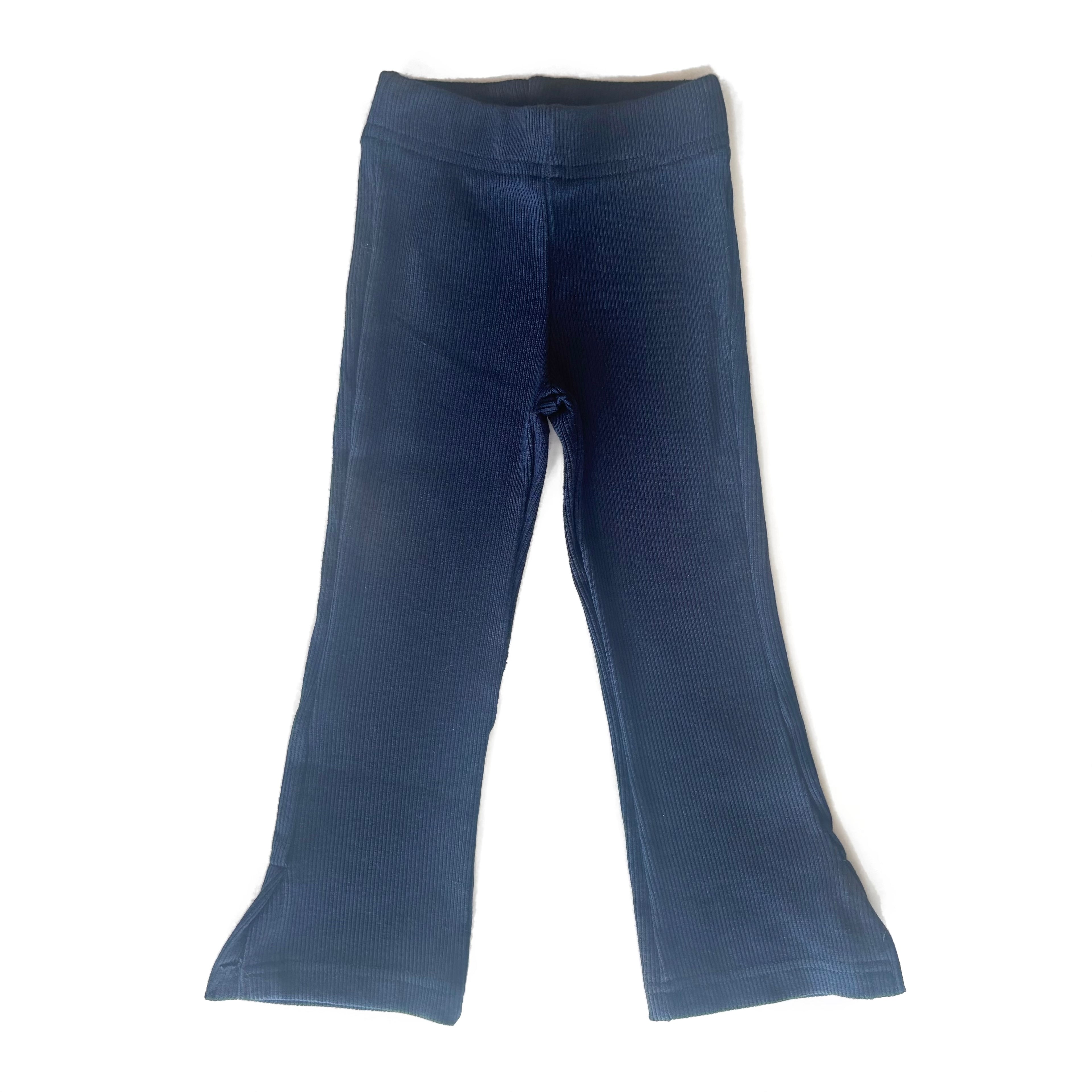 Navy Flare Cotton Pants