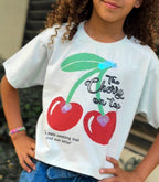 Cherry Over-sized Crop T-shirt