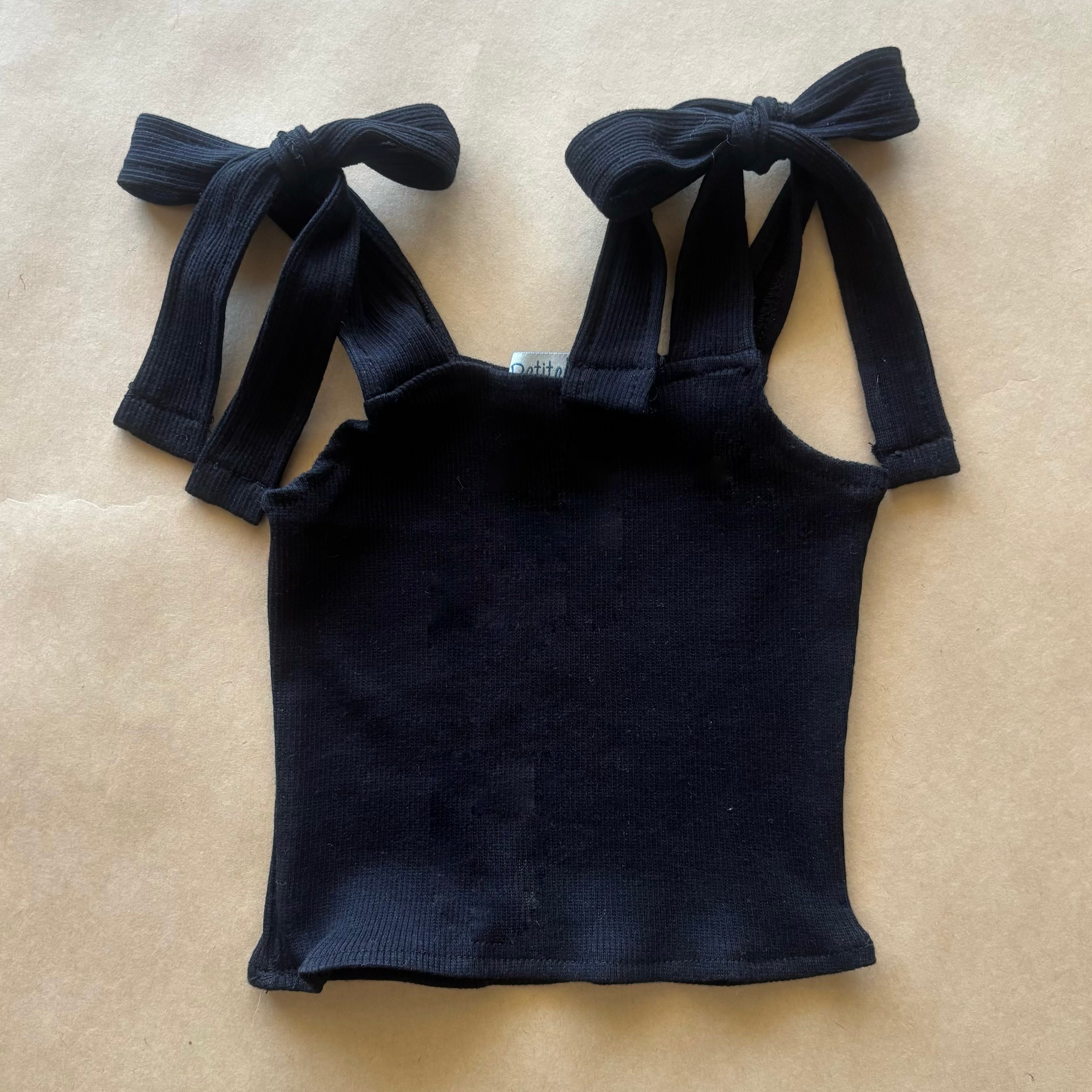 Black Ribbed Cotton Top